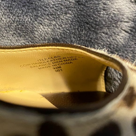 Ivanka Trump Leopard Print Peep Toe Wedge Leather Shoe Size 9 1/2 Leelas - Picture 4 of 10